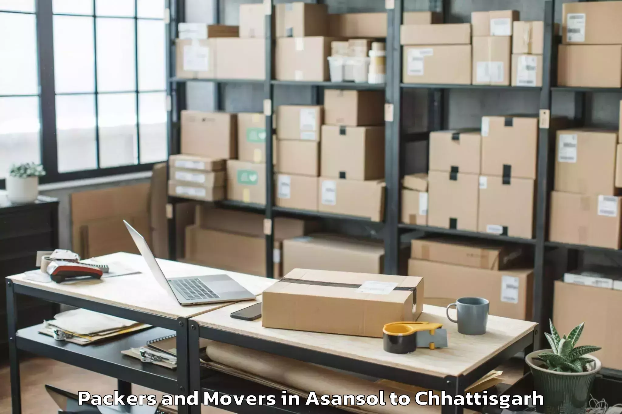 Reliable Asansol to Kalinga University Raipur Packers And Movers